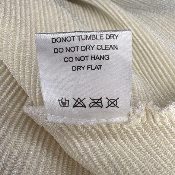 NWT Alquema Quiet Luxury Ivory Oversized Ribbed Dolman Sleeve Top Womens Sz 2 XL - Picture 6 of 7